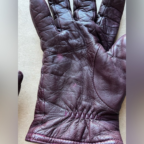 JoD Trench Coat Womens 22W Burgundy 100% Wool Velvet Collar 100% Leather Gloves - Picture 12 of 15